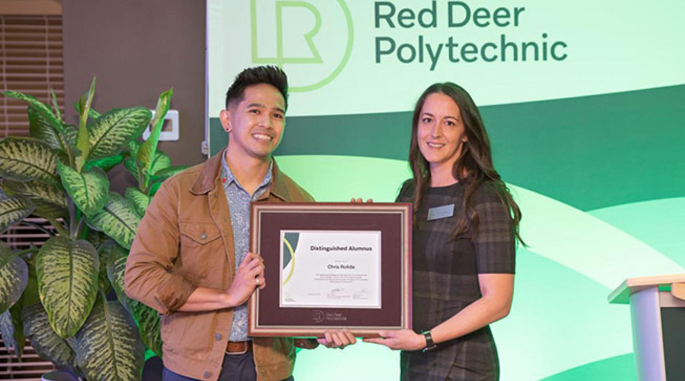 Rolida accepting award