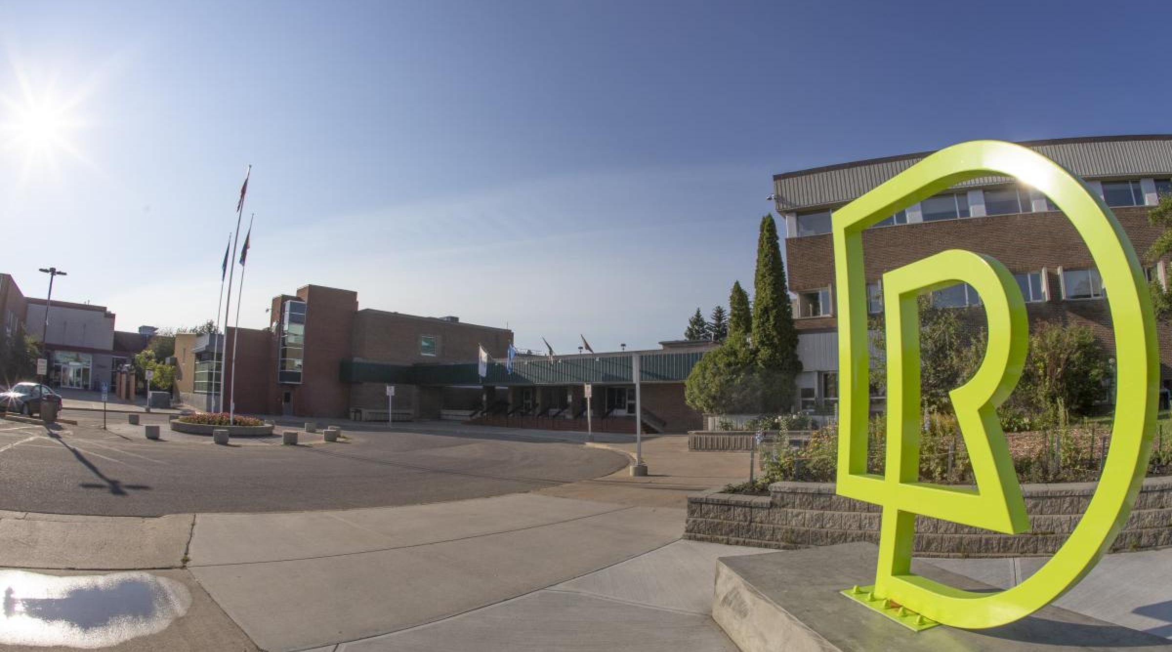 main entrance of RDP with logo
