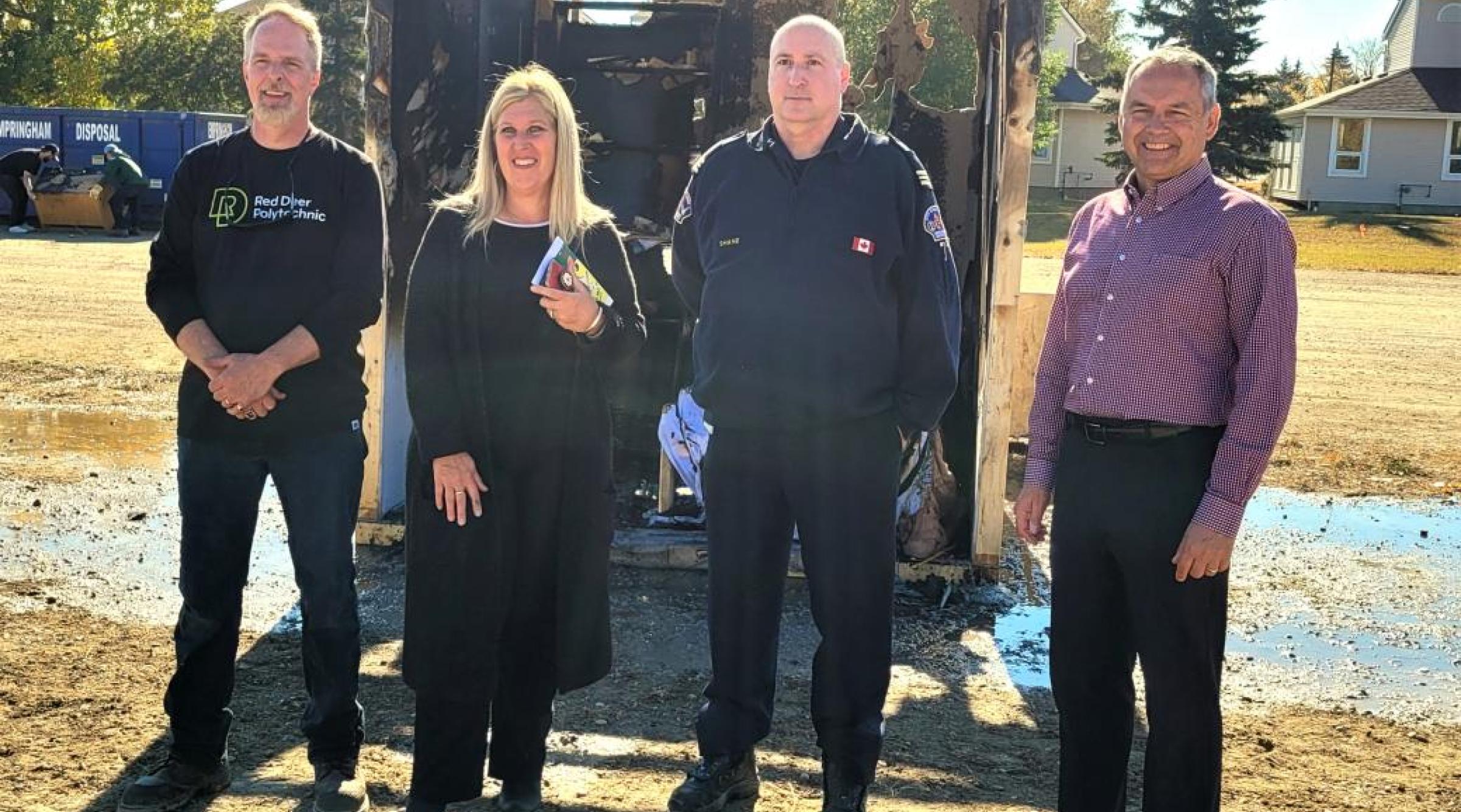 Red Deer Polytechnic puts on a side-by-side burn of dorm rooms to demonstrate the importance of sprinklers