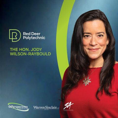 Headshot of the Honourable Jody WIlson-Raybould with RDP graphics in the background