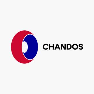 Chandos Construction Logo - Blue and red circles mixed to create visual depth