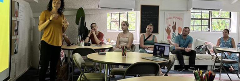 Dianne De Ferrari speaking in St. Lucia