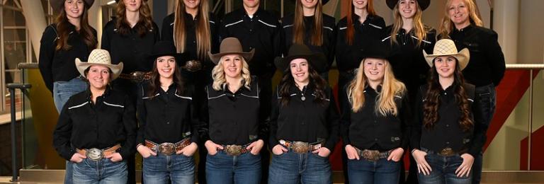 A group picture of RDP's Rodeo Team including men and women in traditional western gear