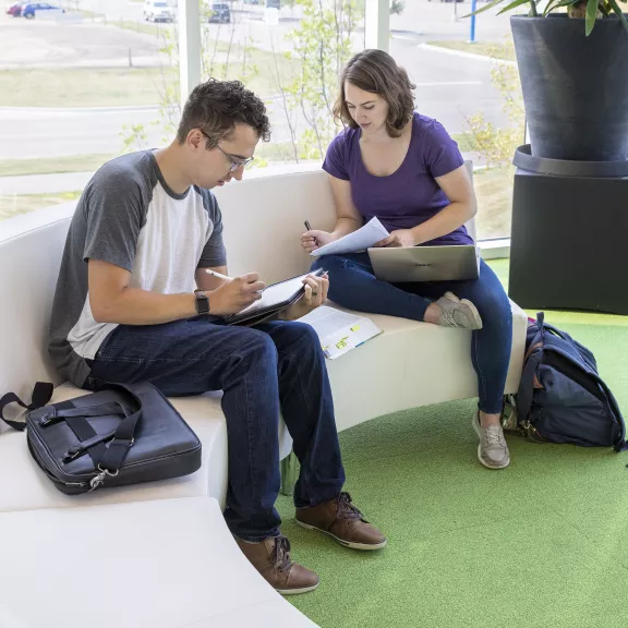 Students study in common areas within Studio Residence